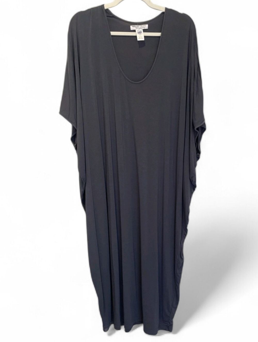 Barefoot Dreams Luxe Milk Jersey Caftan Dress One Size Plus Gray Dolman Sleeve - Picture 2 of 4